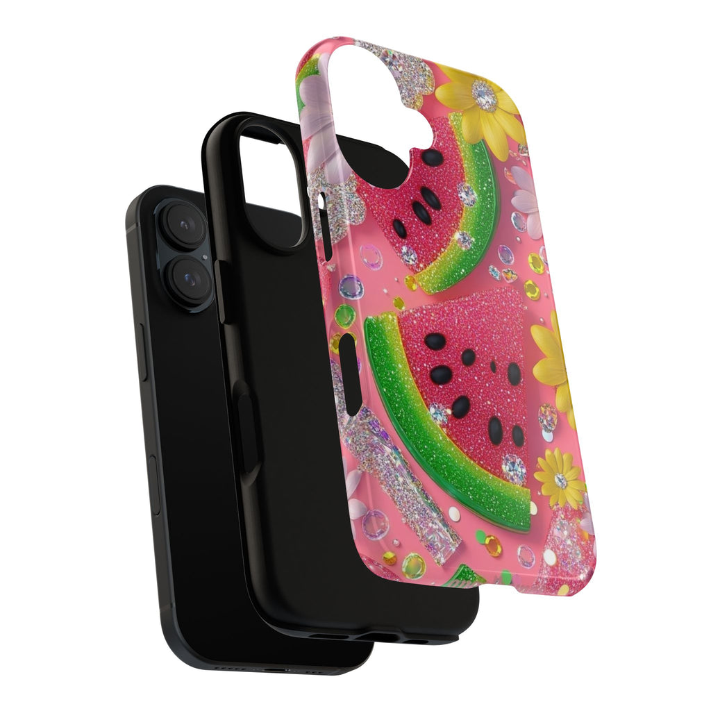 Glitter Watermelon Phone Case — Pink Sparkle Fruit iPhone Cover