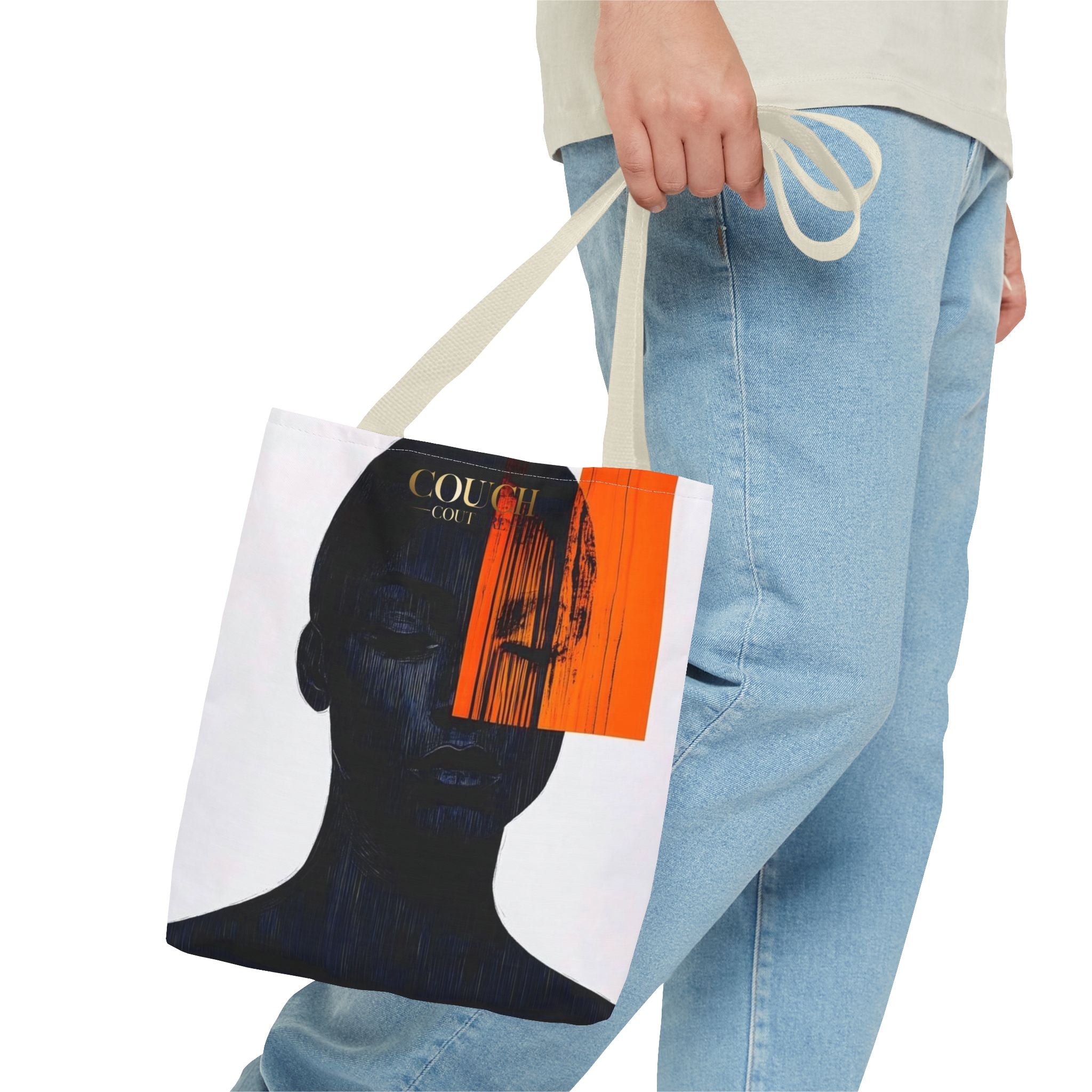 Abstract Noir Art Tote Bag — 'Colour' Face & Brushstroke Design