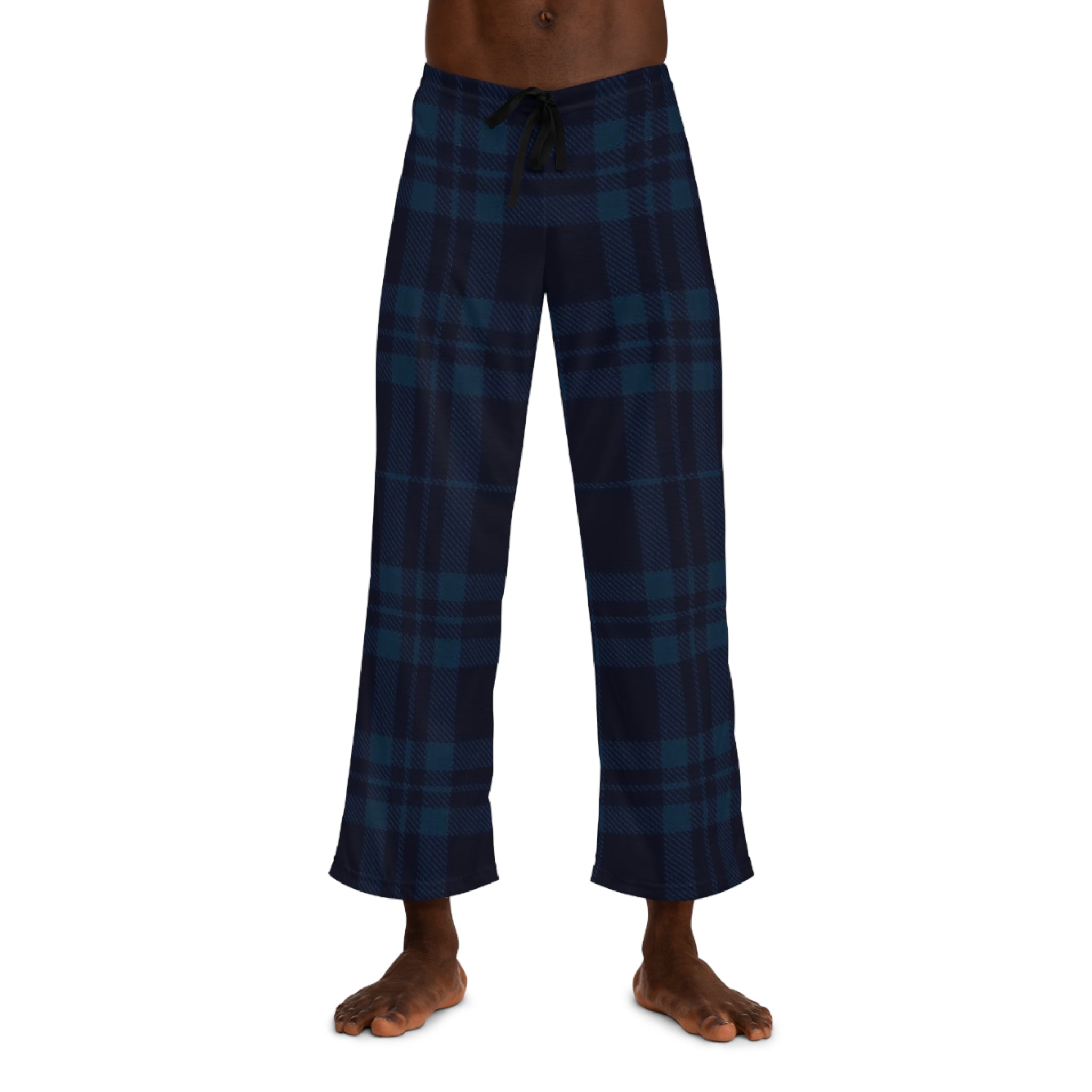 Men's Navy Blue Plaid Pajama Pants - Cozy Flannel Loungewear