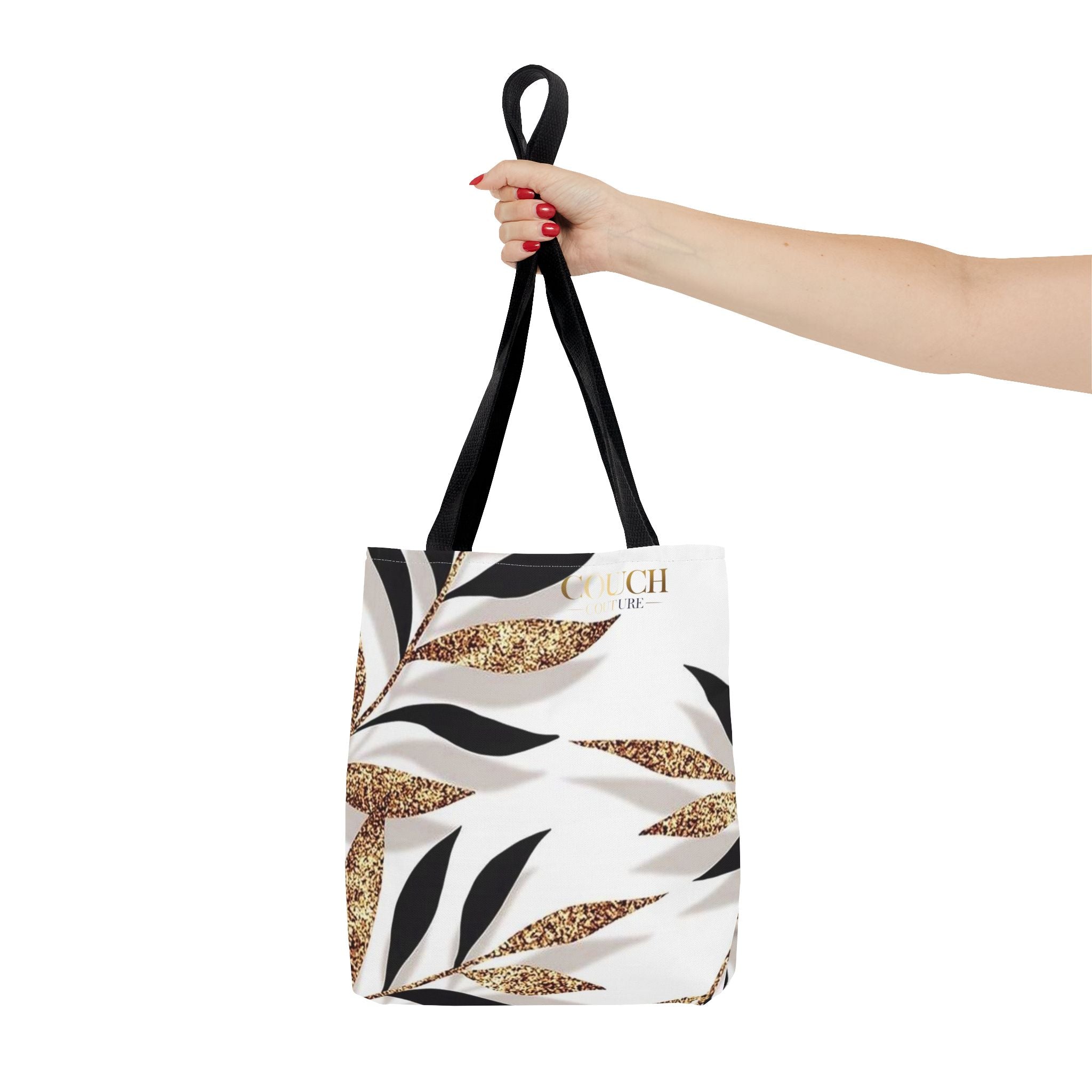 Gold Leaf Pattern Tote Bag – Chic Metallic Botanical All-Over Print Tote