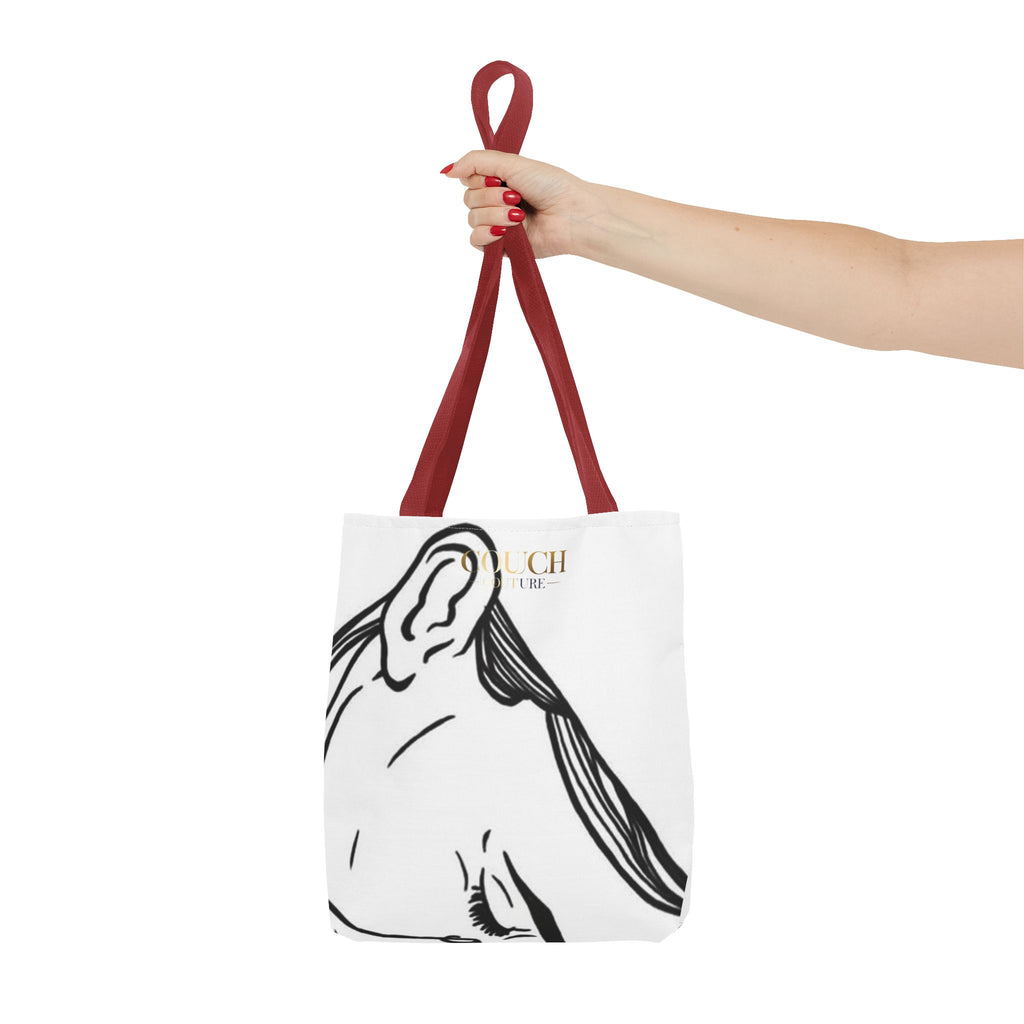Minimalist Line Art Tote Bag — 'Touch the Trend' Candlestick Chart Design