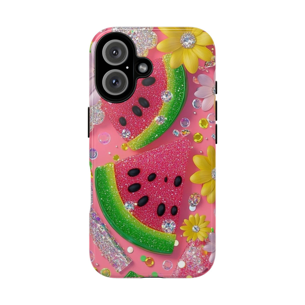 Glitter Watermelon Phone Case — Pink Sparkle Fruit iPhone Cover