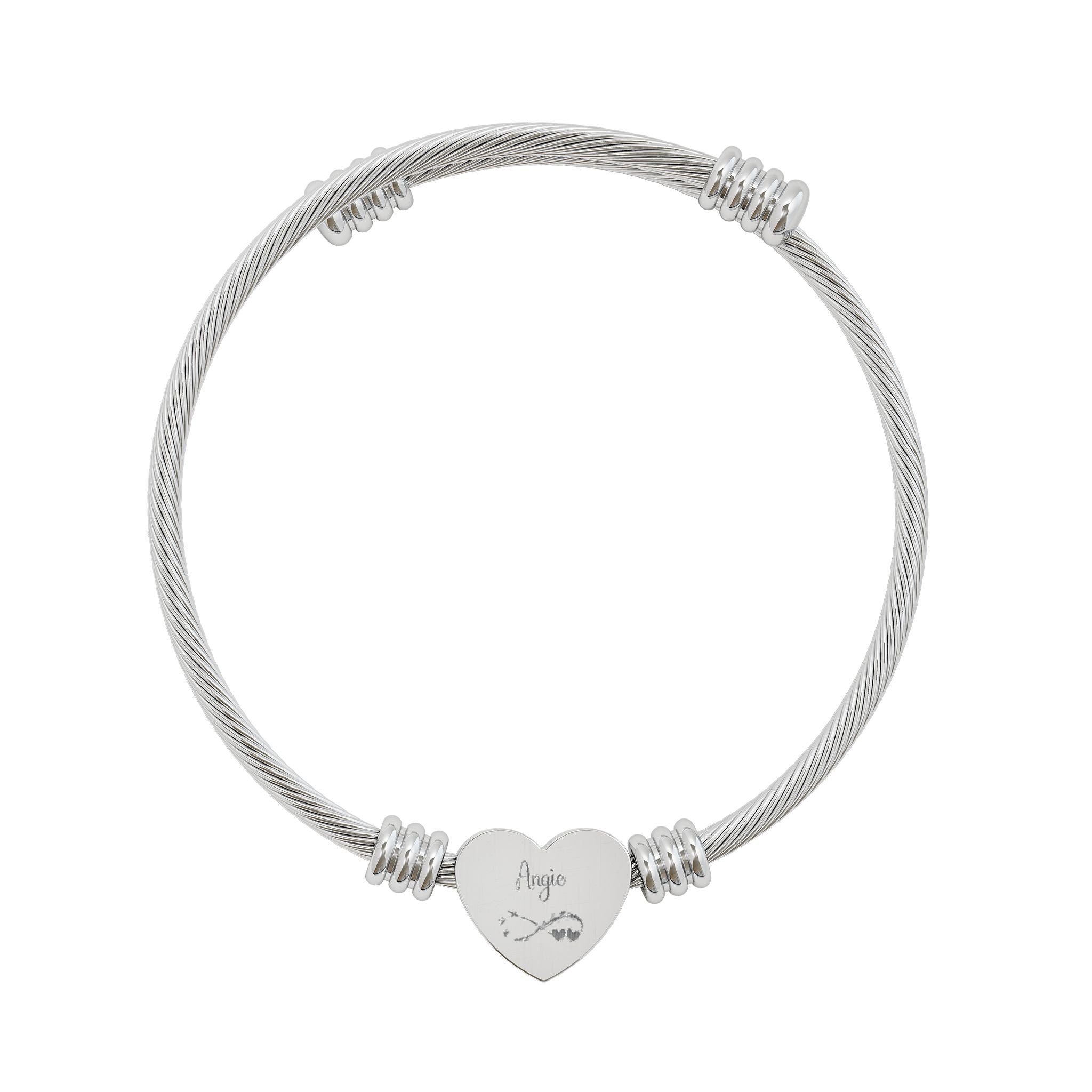 Engravable Heart Cuff Bracelet — Personalized Valentine’s Day or Anniversary Gift