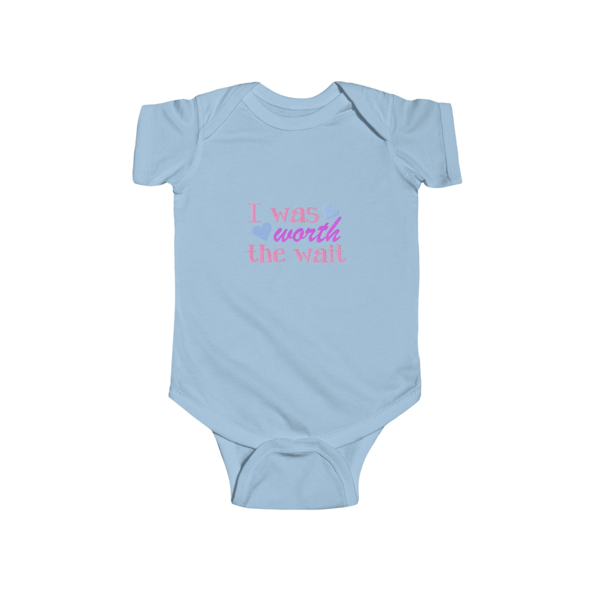 Infant Bodysuit - "I Was Worth the Wait" New Baby Announcement Onesie