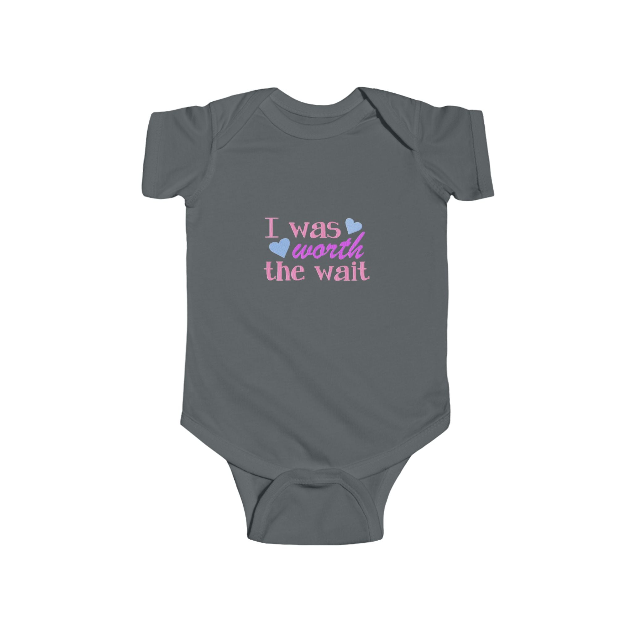 Infant Bodysuit - "I Was Worth the Wait" New Baby Announcement Onesie