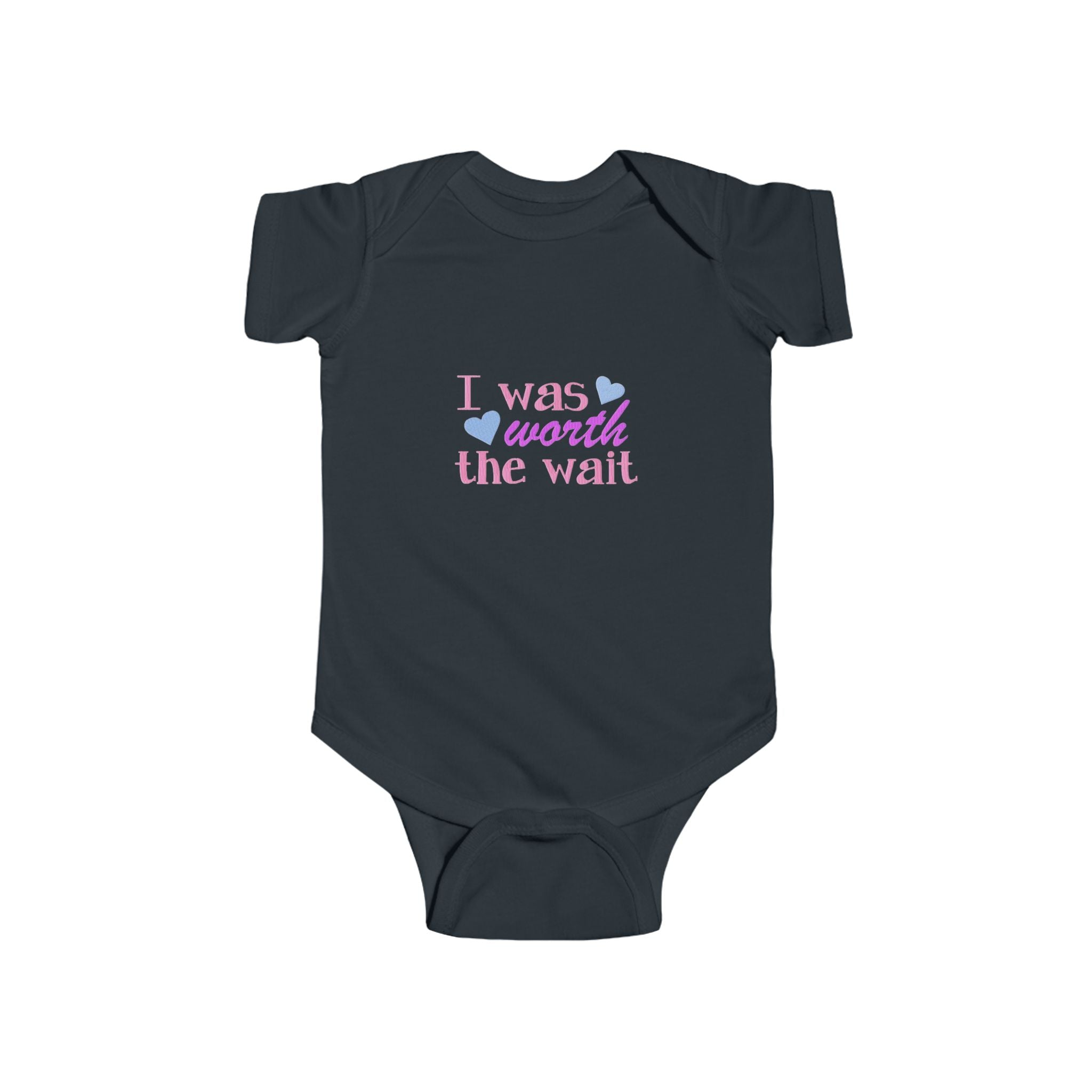 Infant Bodysuit - "I Was Worth the Wait" New Baby Announcement Onesie