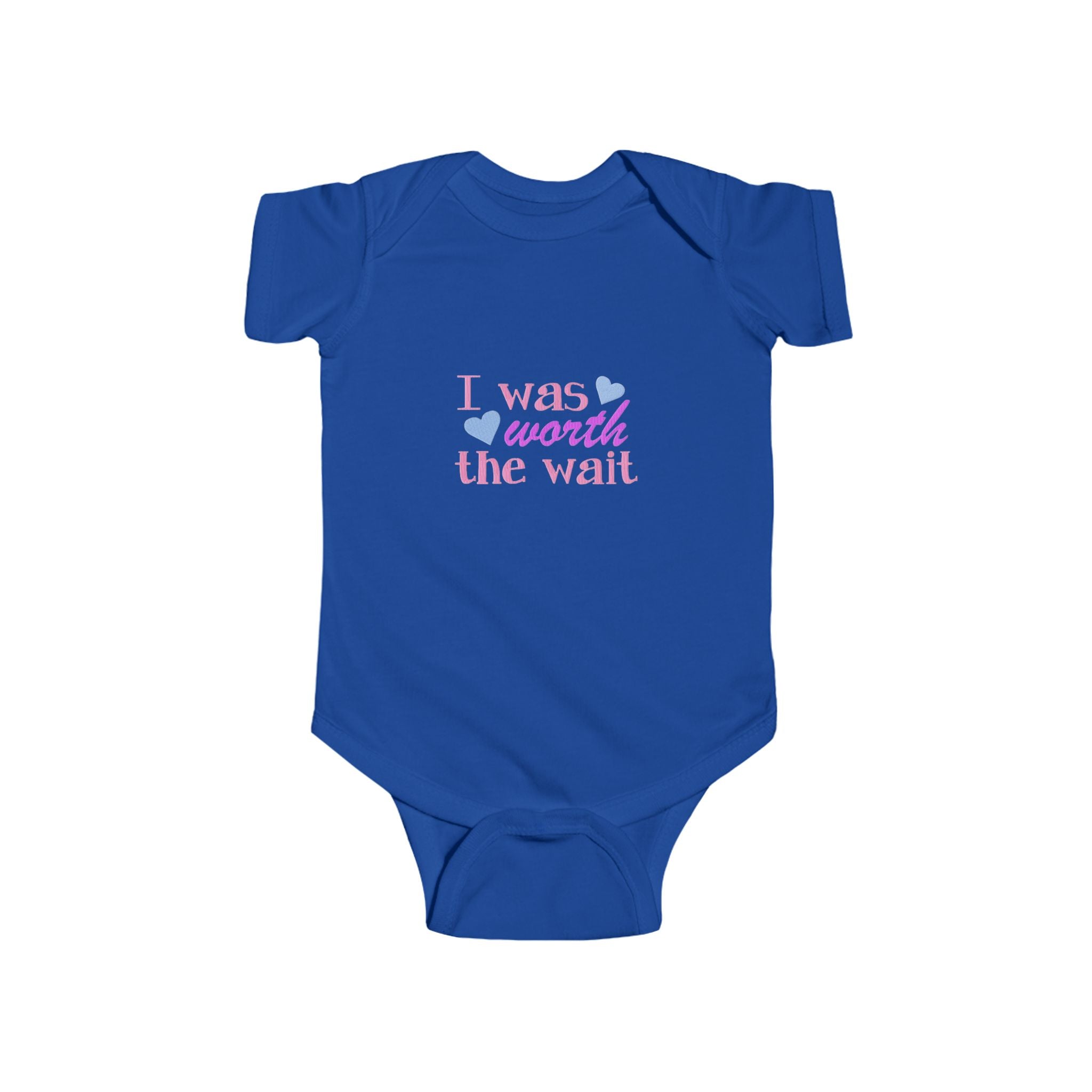 Infant Bodysuit - "I Was Worth the Wait" New Baby Announcement Onesie