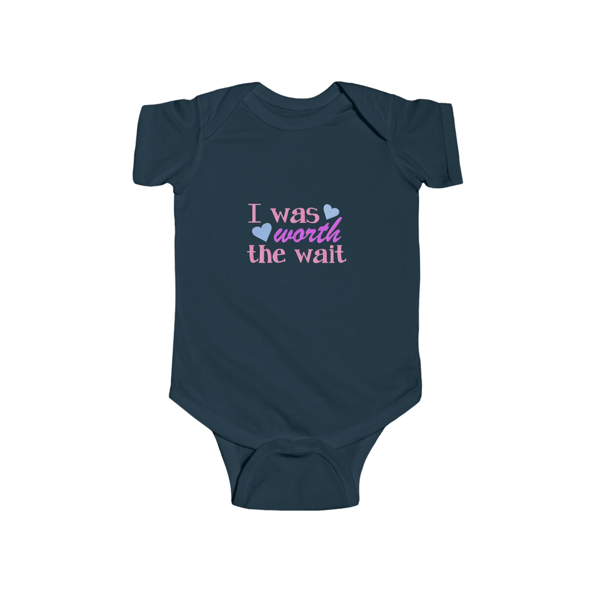 Infant Bodysuit - "I Was Worth the Wait" New Baby Announcement Onesie
