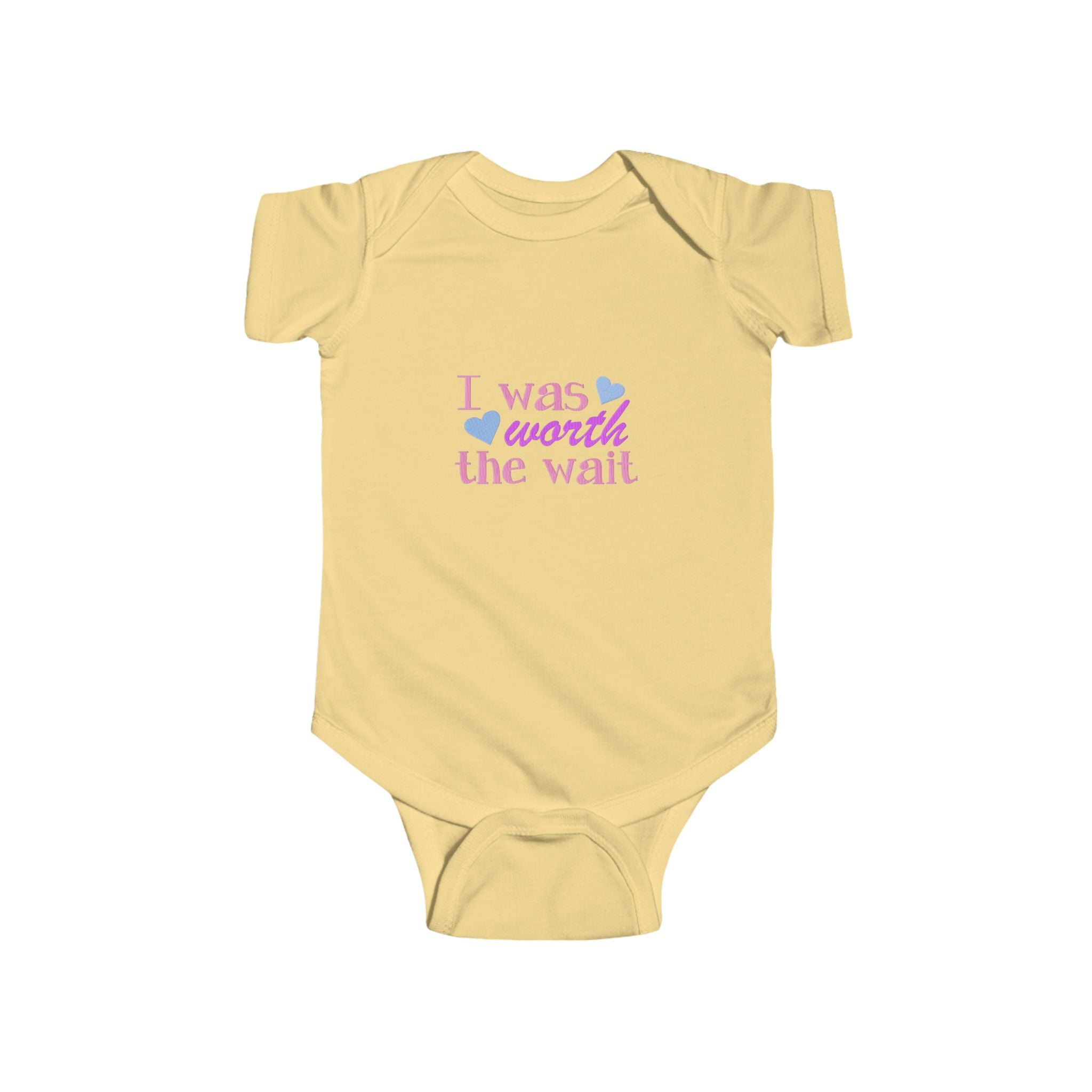 Infant Bodysuit - "I Was Worth the Wait" New Baby Announcement Onesie