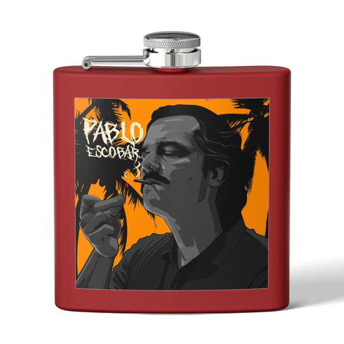 6oz Stainless Steel Flask — Retro Thriller Portrait Design