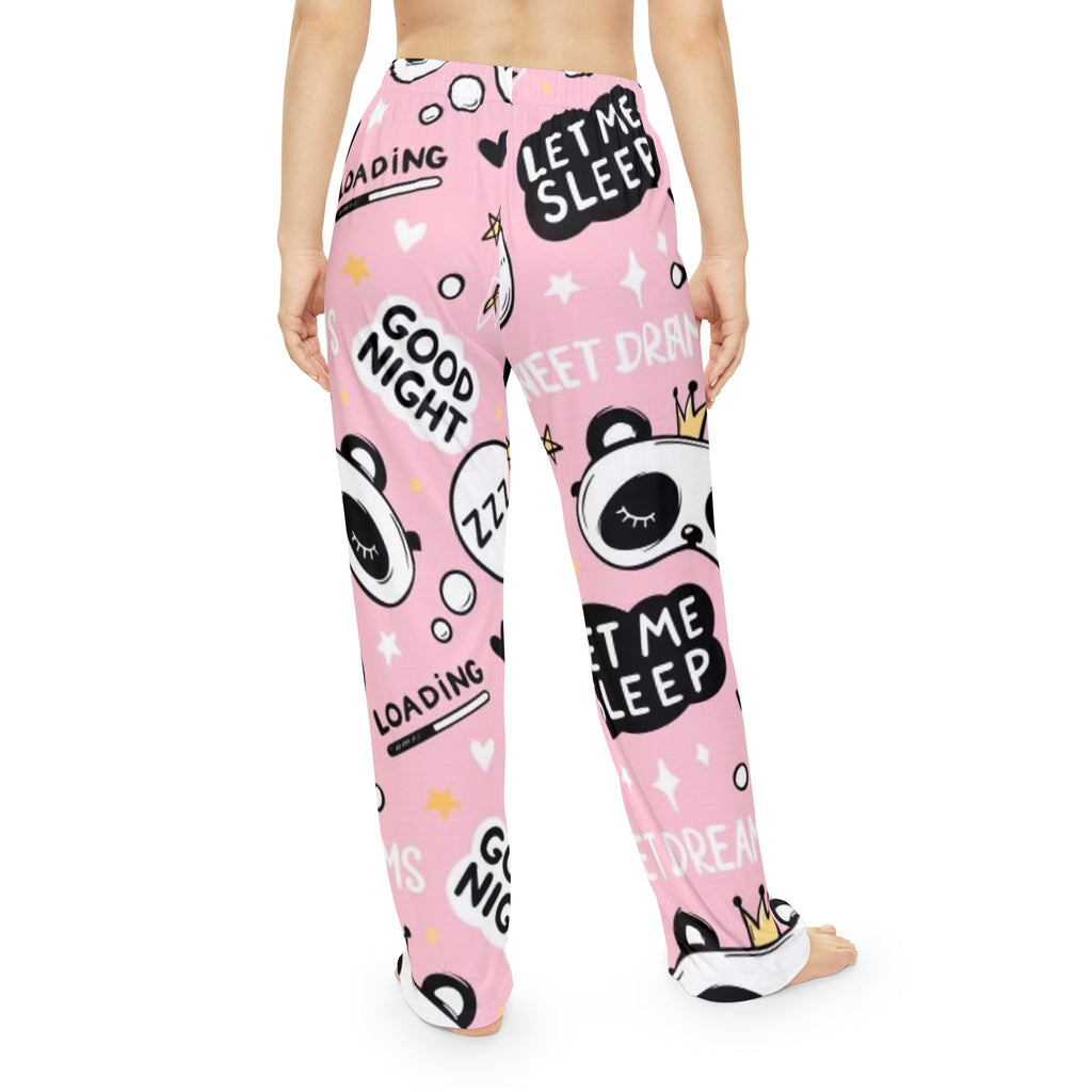 Pajama Pants — Pink 'Good Night / Let Me Sleep' All-Over Print Lounge Pants