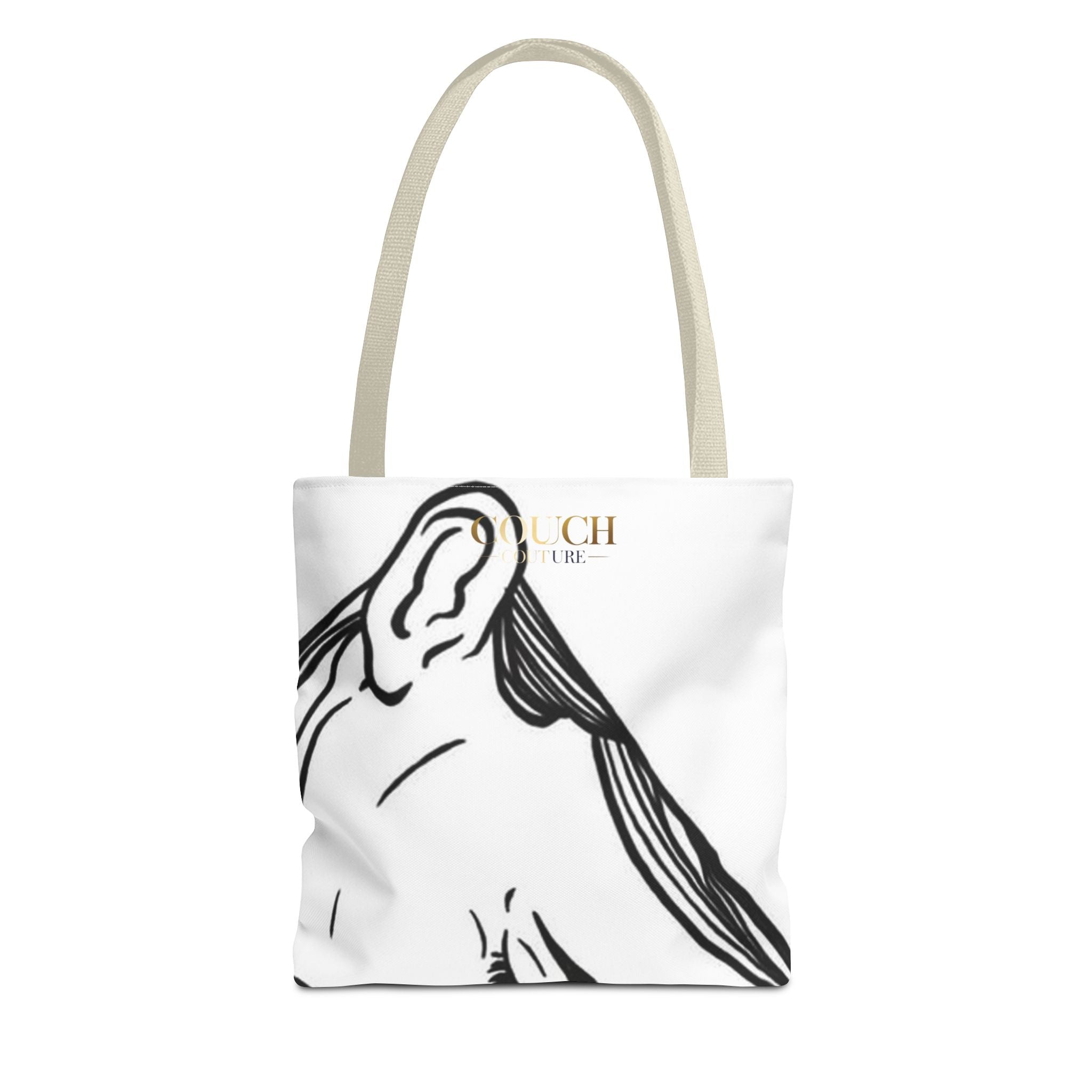 Minimalist Line Art Tote Bag — 'Touch the Trend' Candlestick Chart Design