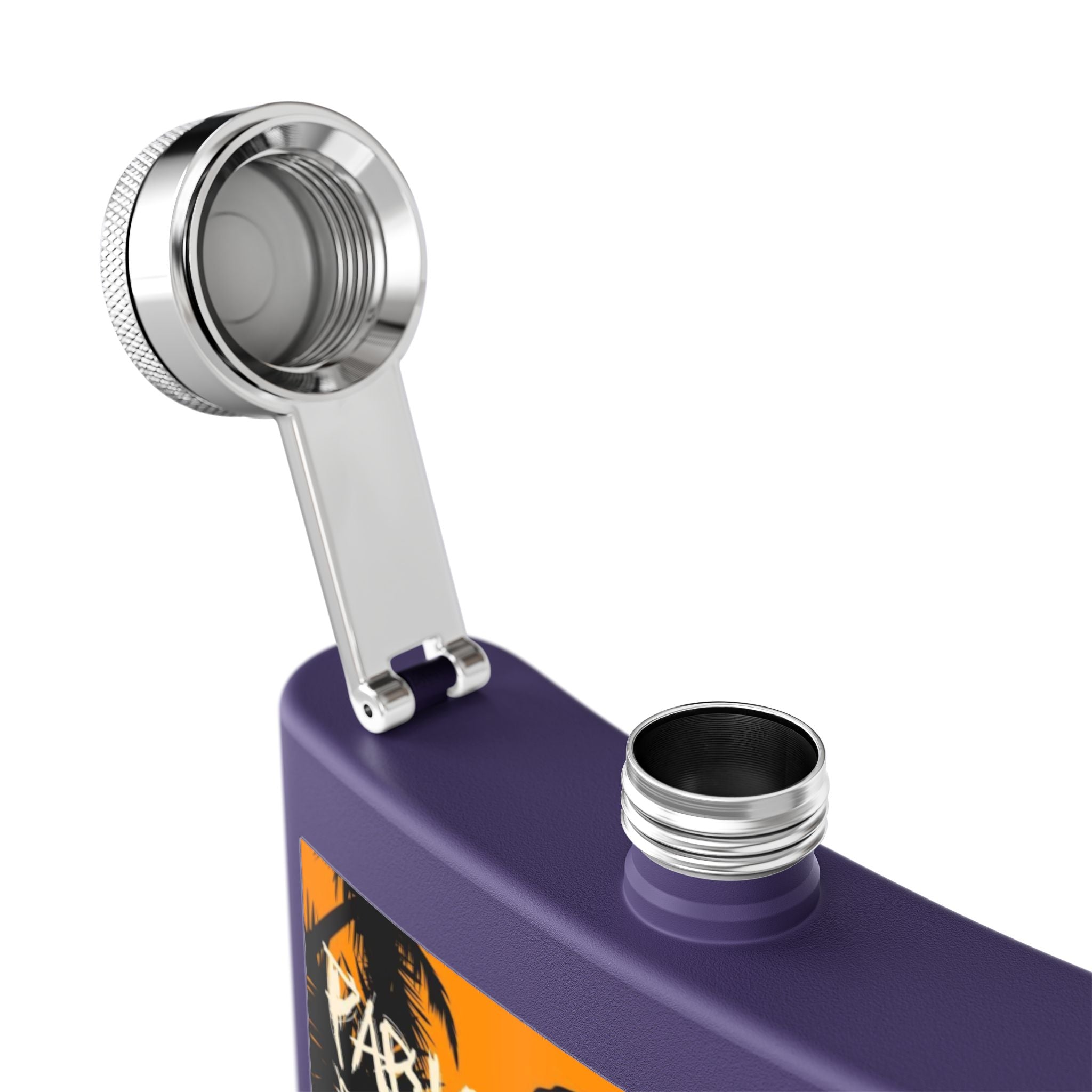 6oz Stainless Steel Flask — Retro Thriller Portrait Design