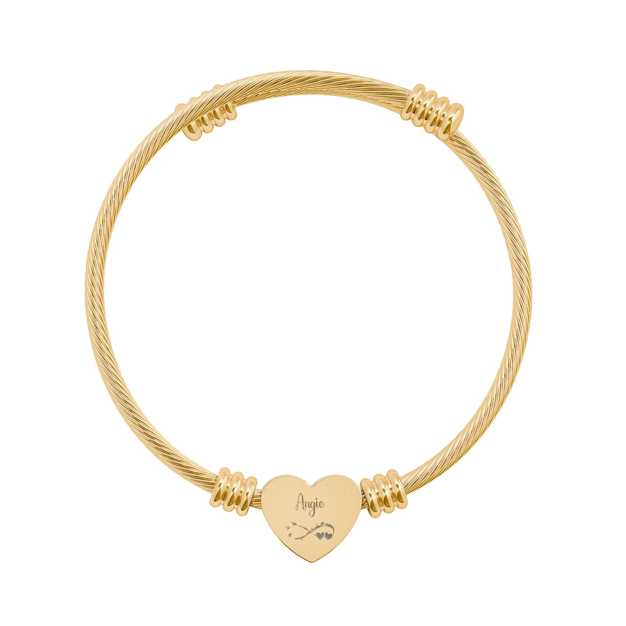 Engravable Heart Cuff Bracelet — Personalized Valentine’s Day or Anniversary Gift