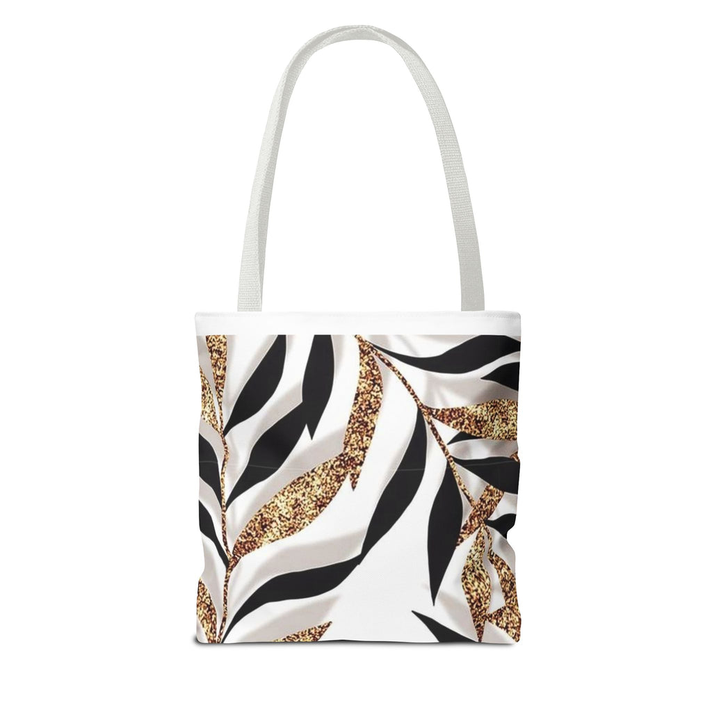 Gold Leaf Pattern Tote Bag – Chic Metallic Botanical All-Over Print Tote