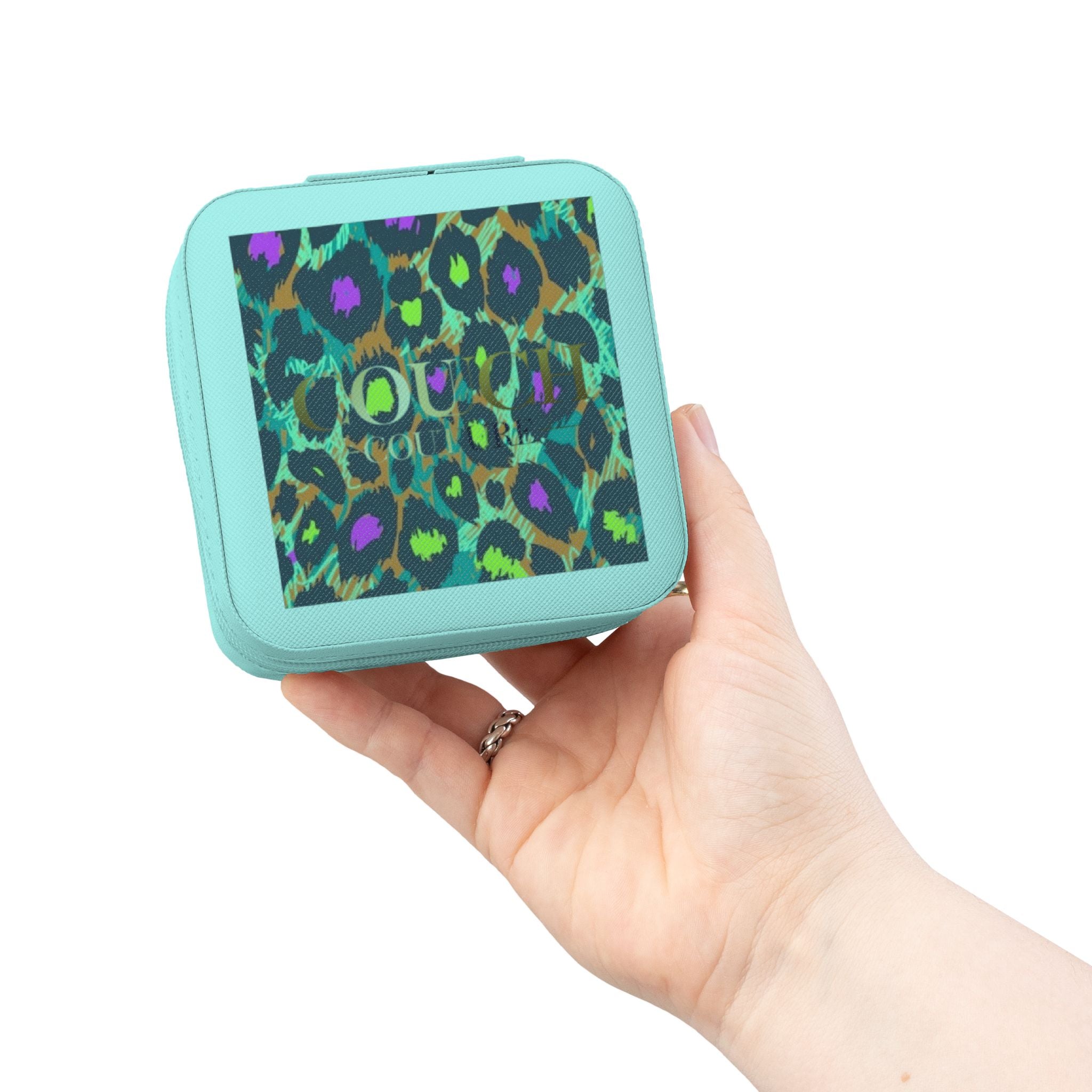 Leopard Chic Jewelry Travel Case — Compact Ring & Earring Organizer