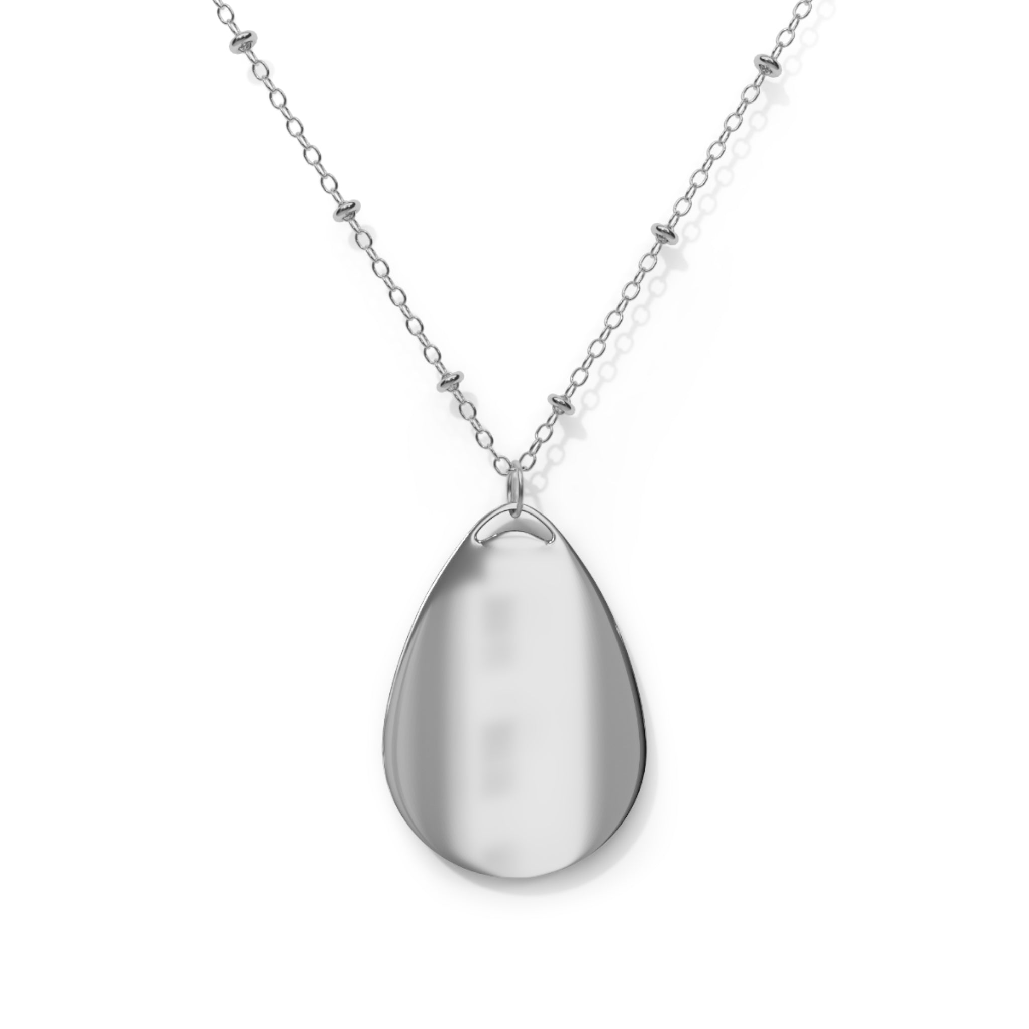 Oval Necklace - 'I Was Blind But Now I See' Teardrop Pendant Necklace